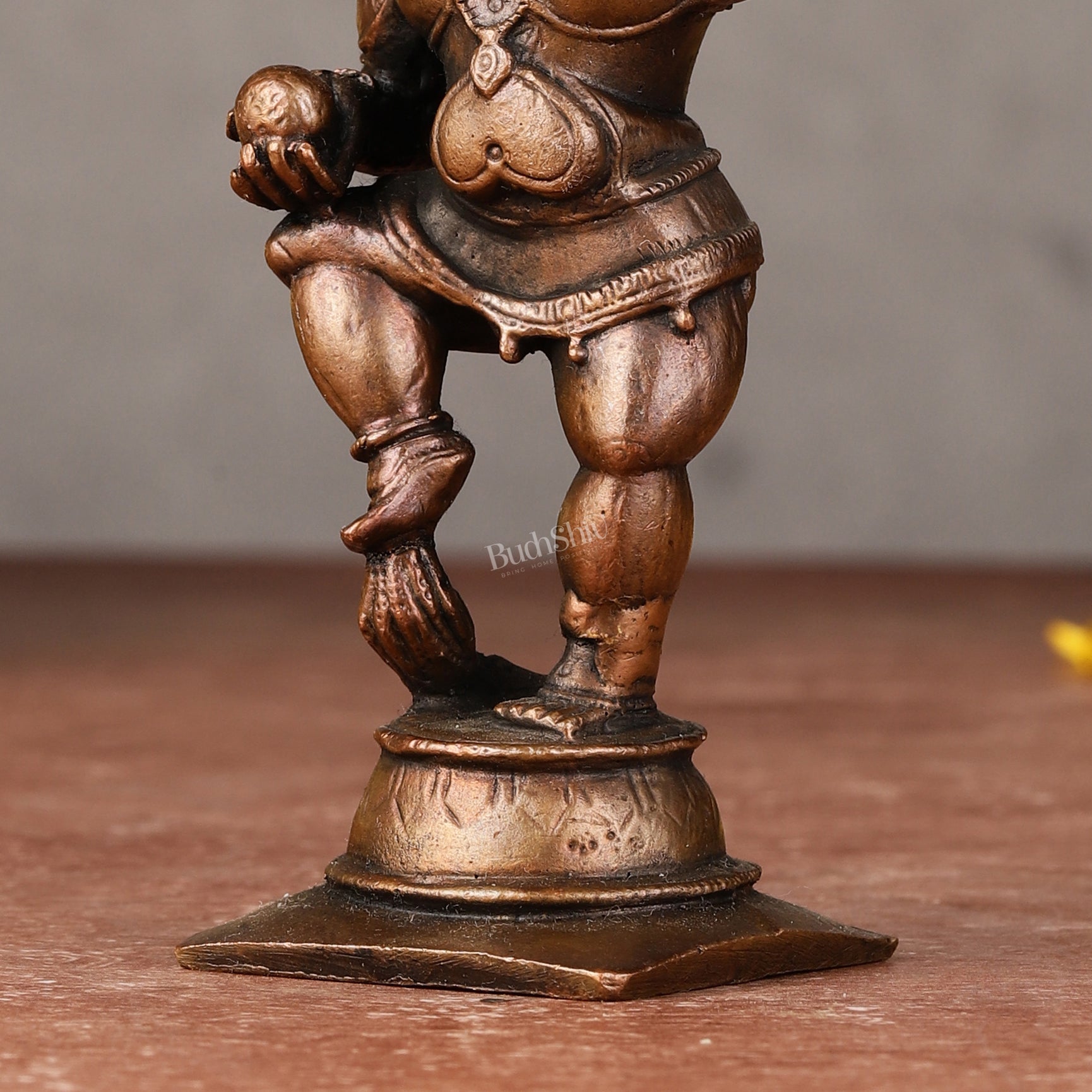 Pure Copper Dancing Krishna Idol - 3.75 - inch - Budhshiv.com