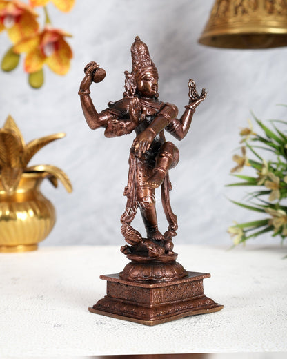 Pure Copper Dancing Shiva Idol – Divine Nataraja Sculpture (6 Inches) - Budhshiv.com