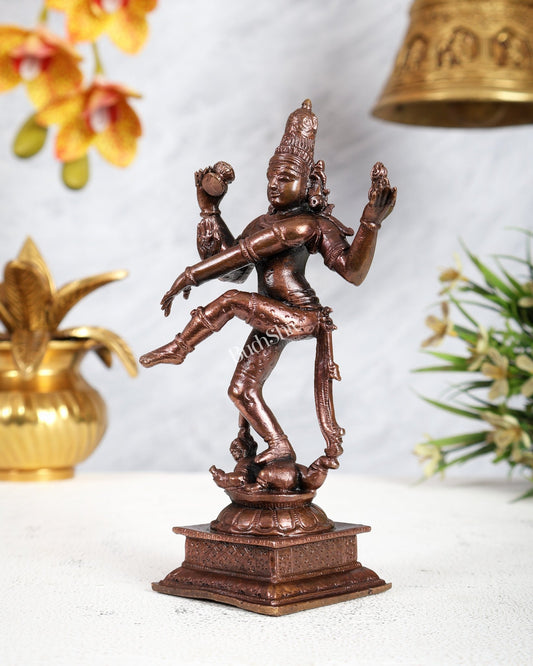 Pure Copper Dancing Shiva Idol – Divine Nataraja Sculpture (6 Inches) - Budhshiv.com