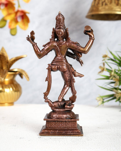 Pure Copper Dancing Shiva Idol – Divine Nataraja Sculpture (6 Inches) - Budhshiv.com