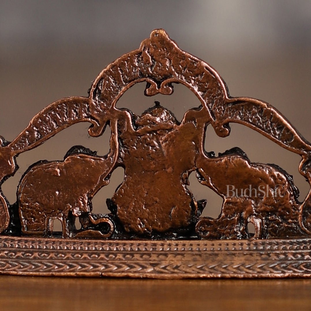 Pure Copper Gajalakshmi Idol Symbol | 1.5 Inch - Budhshiv.com