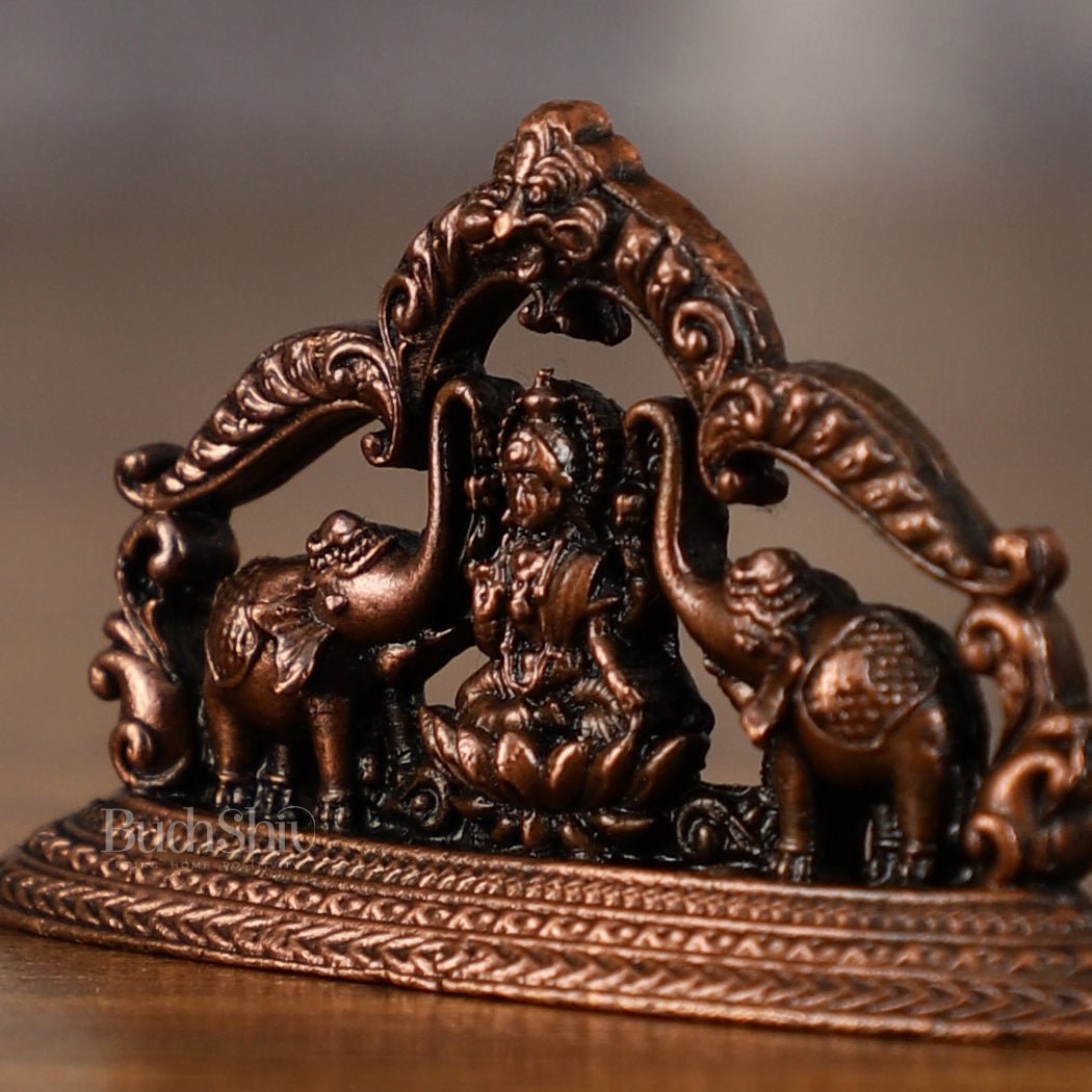 Pure Copper Gajalakshmi Idol Symbol | 1.5 Inch - Budhshiv.com