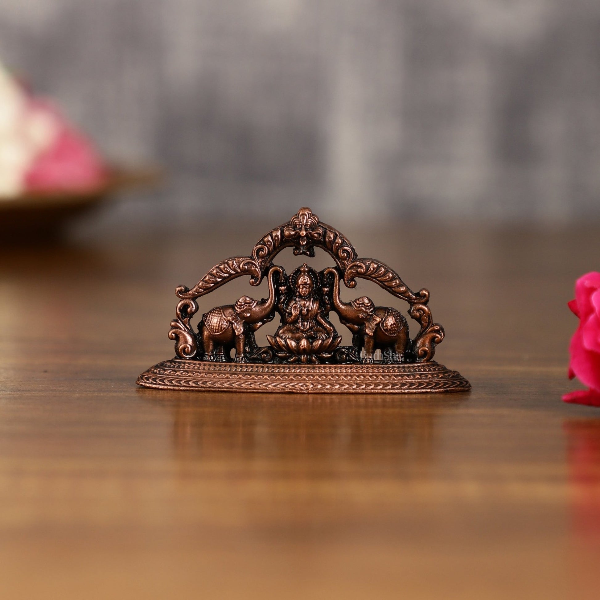 Pure Copper Gajalakshmi Idol Symbol | 1.5 Inch - Budhshiv.com