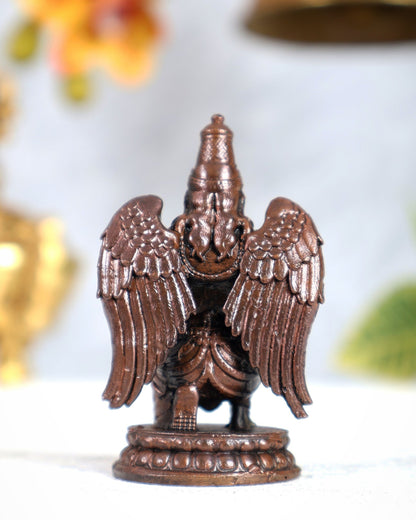 Pure Copper Garuda Statue – Sacred Vehicle of Lord Vishnu Idol (2.5 Inches) - Budhshiv.com