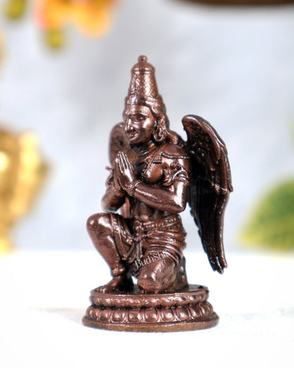 Pure Copper Garuda Statue – Sacred Vehicle of Lord Vishnu Idol (2.5 Inches) - Budhshiv.com
