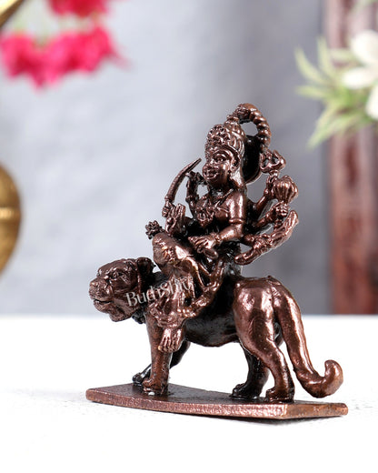 Pure Copper Goddess Durga Solid Idol - Budhshiv.com