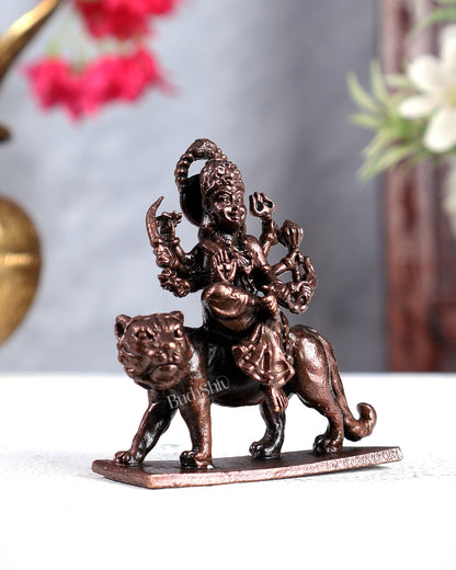 Pure Copper Goddess Durga Solid Idol - Budhshiv.com