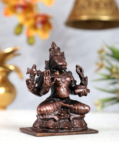 Pure Copper Hayagriva Vishnu Avatar Idol – Divine Wisdom Miniature Sculpture (2.5 Inches) - Budhshiv.com