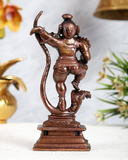 Pure Copper Kalinga Narthana Krishna Statue – Dancing Krishna on Kaliya Naag Idol - Budhshiv.com