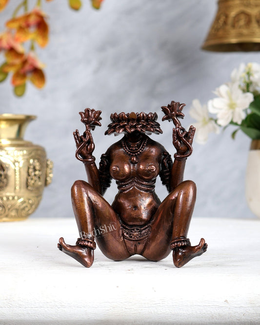 Pure Copper Lajja Gauri Idol – Traditional Shakti Form (4 Inches) - Budhshiv.com