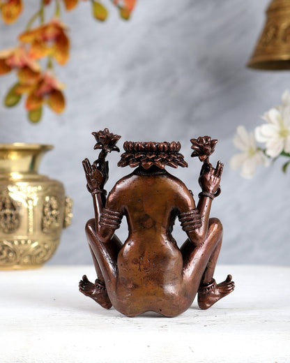 Pure Copper Lajja Gauri Idol – Traditional Shakti Form (4 Inches) - Budhshiv.com