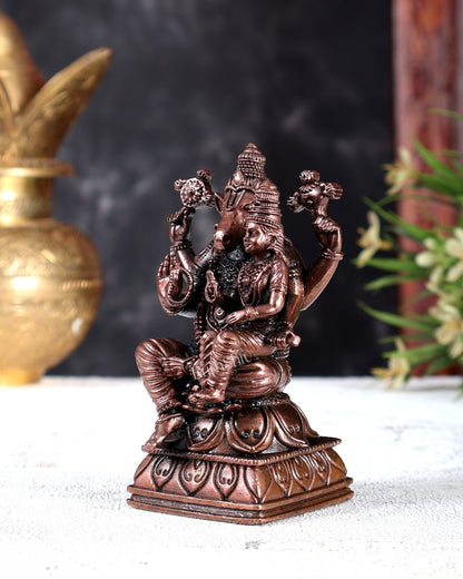 Pure Copper Lakshmi Hayagriva Idol – Handcrafted Divine Statue 4.5 inch - Budhshiv.com