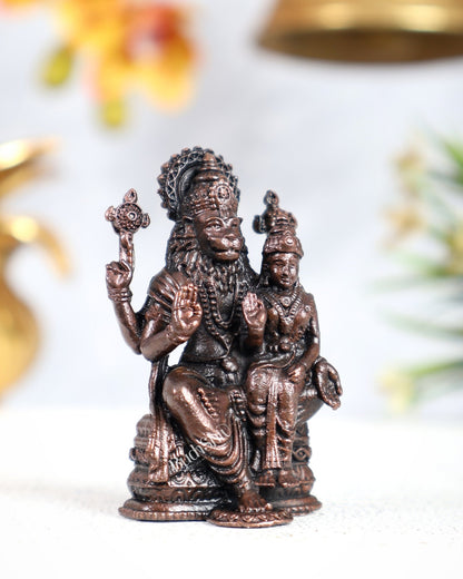 Pure Copper Lakshmi Narasimha Idol Miniature – Divine Protection Pocket Shrine (2.5 Inches) - Budhshiv.com