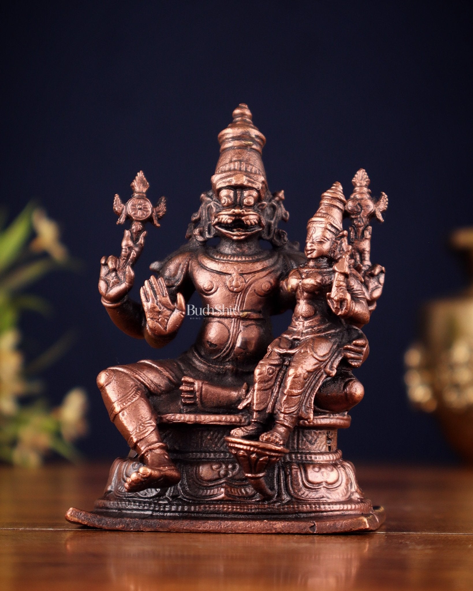 Pure Copper Lakshmi Narasimha Swamy Idol 4.5" – Budhshiv.com