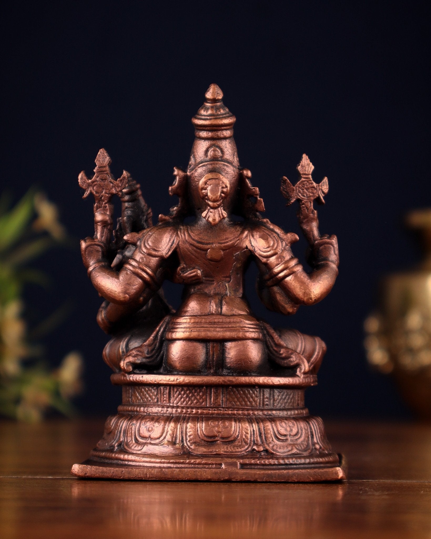 Pure Copper Lakshmi Narasimha Swamy Idol 4.5" – Budhshiv.com