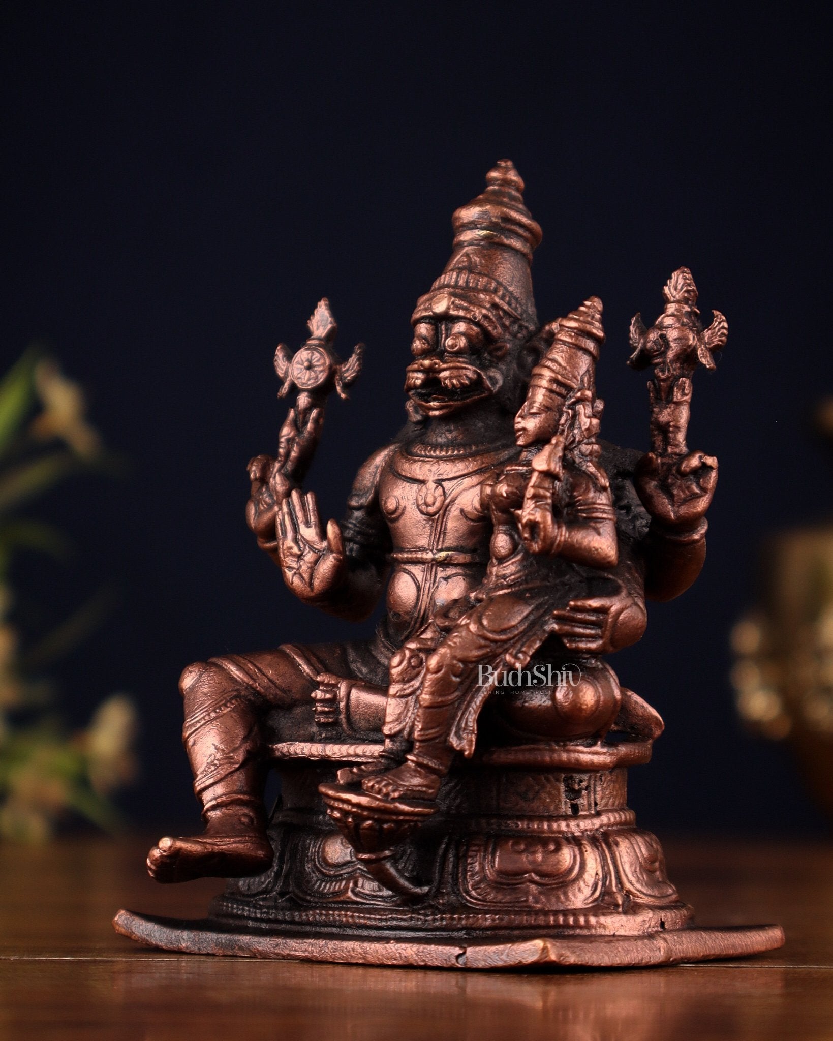 Pure Copper Lakshmi Narasimha Swamy Idol 4.5" – Budhshiv.com