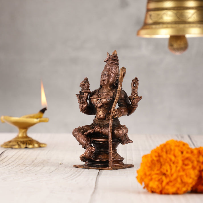 Pure Copper lalita Devi Rajarajeshwari Idol - 4 Inch – Budhshiv.com