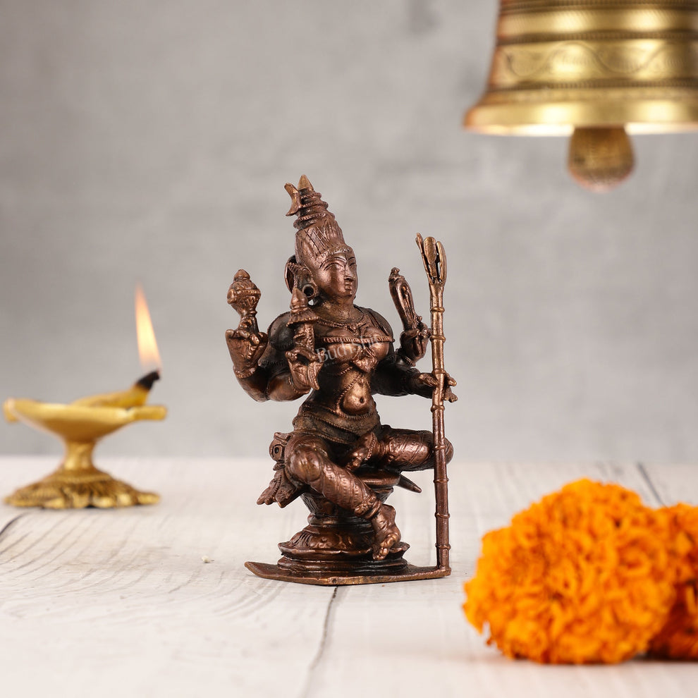Buy Pure Copper lalita Devi Rajarajeshwari Idol - 4 Inch - Budhshiv.com