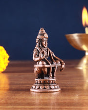 Pure Copper Lord Ayyappa Swamy Idol – 2 Inch, - Budhshiv.com