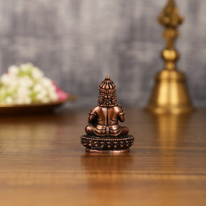 Pure Copper Lord Kubera Idol | 2 Inch Height - Budhshiv.com