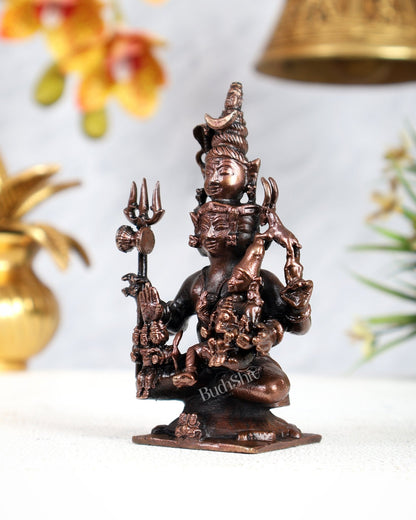 Pure Copper Lord Shiva Parivar Idol - 4.5 inch - Budhshiv.com
