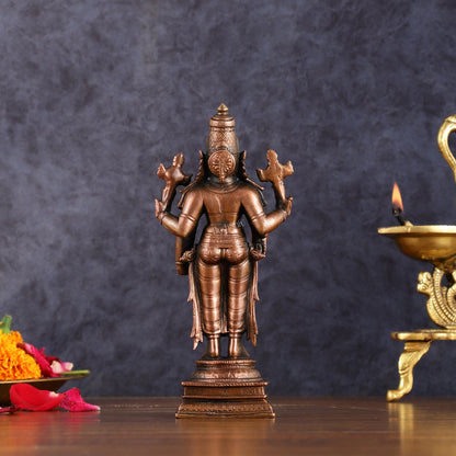Pure Copper Lord Tirupati Balaji Idol | 6.5" - Budhshiv.com