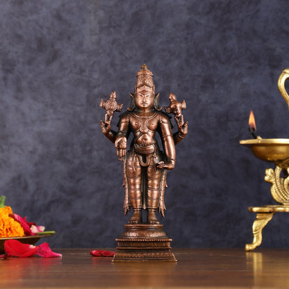 Pure Copper Lord Tirupati Balaji Idol | 6.5" - Budhshiv.com