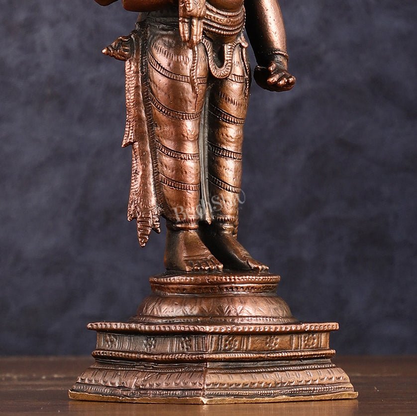 Pure Copper Lord Tirupati Balaji Idol | 6.5" - Budhshiv.com