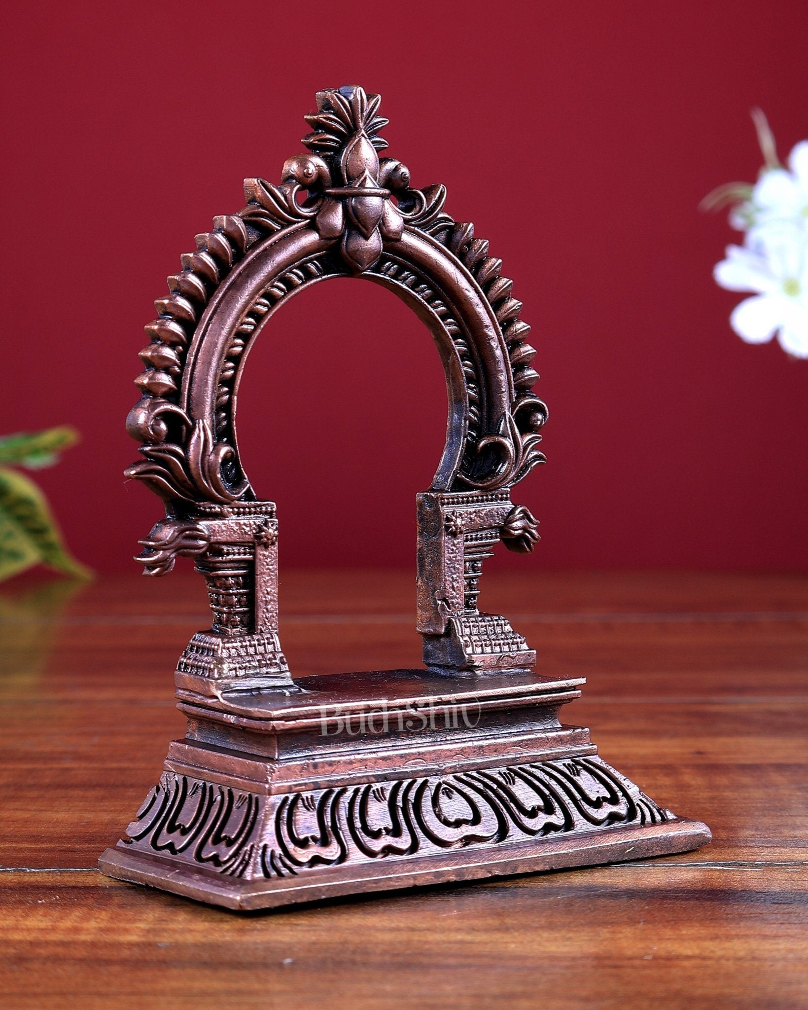 Pure Copper Miniature Prabhavali Peetam (Singhasan) - Budhshiv.com