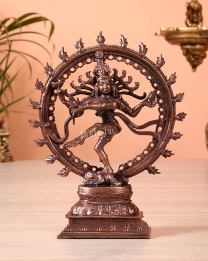 Pure Copper Nataraja Statue – Dancing Shiva Idol (7 Inch, 696 gm) - Budhshiv.com