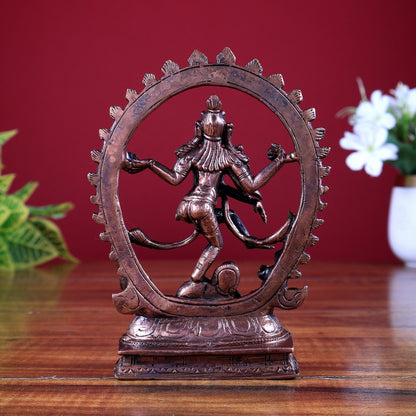 Pure Copper Nataraja Statue | Unique Temple Design Shiva Idol - Budhshiv.com