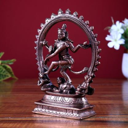Pure Copper Nataraja Statue | Unique Temple Design Shiva Idol - Budhshiv.com