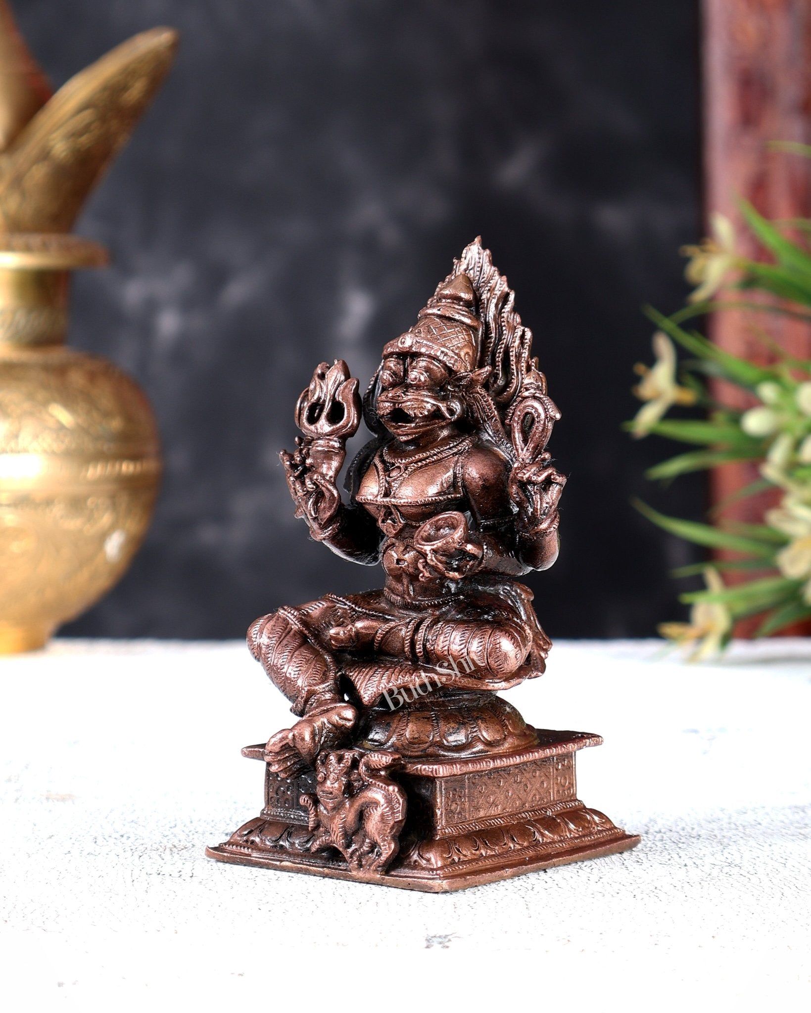 Pure Copper Pratyangira Devi Solid Idol for Daily Pooja - Budhshiv.com
