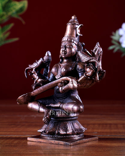 Pure Copper Raja Shyamala Devi (Matangi) Idol 5 inch - Budhshiv.com