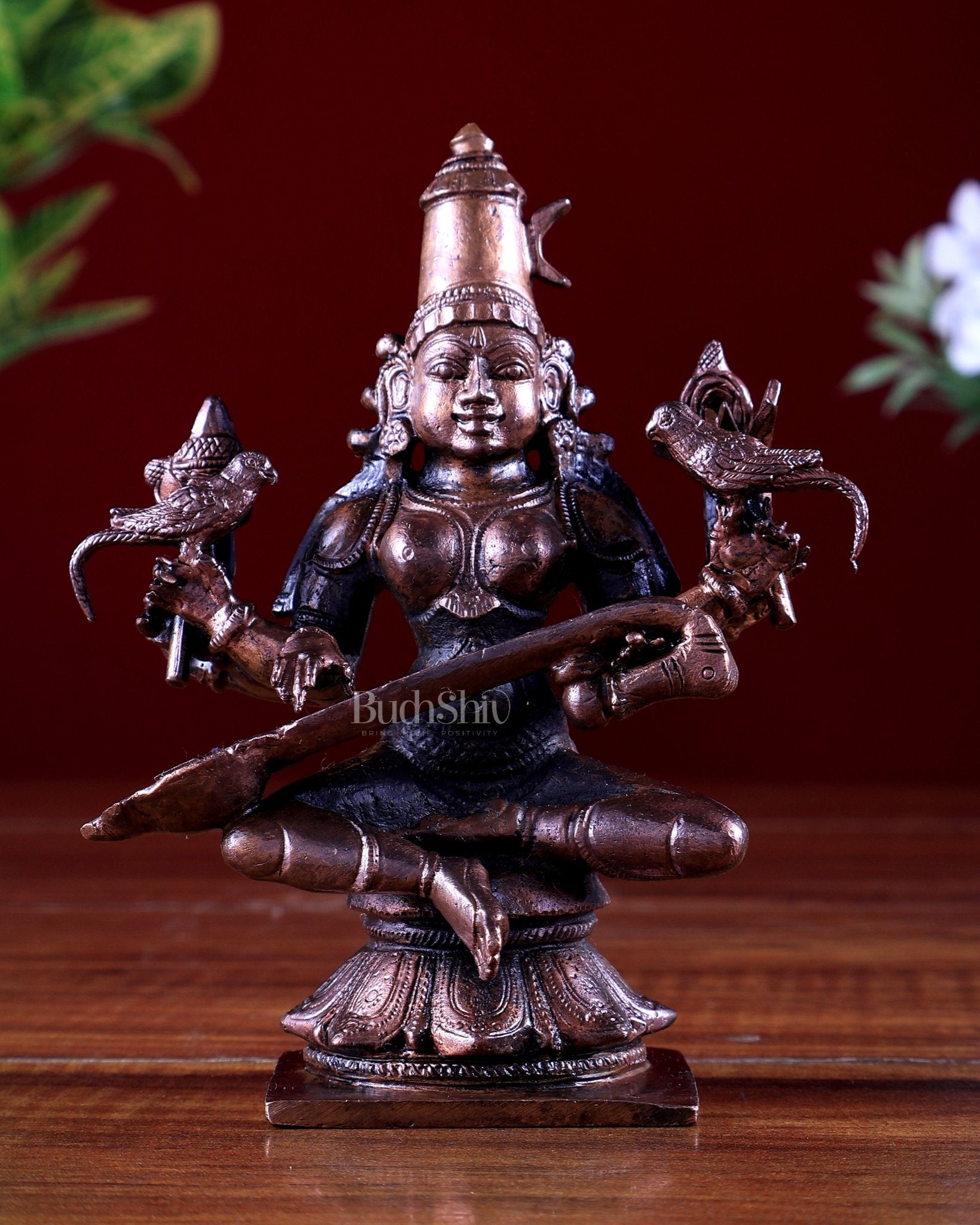Pure Copper Raja Shyamala Devi (Matangi) Idol 5 inch - Budhshiv.com