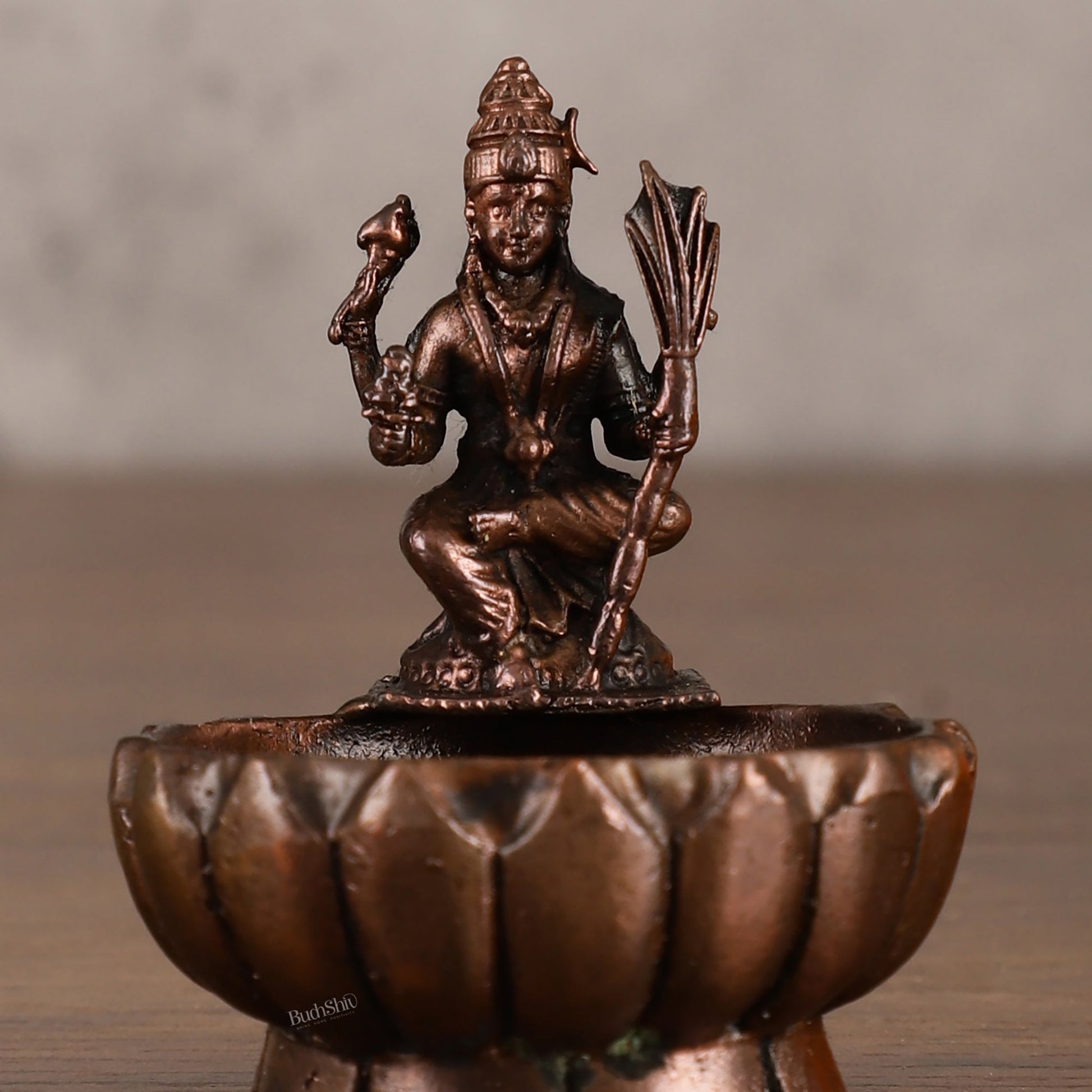 Pure Copper Rajarajeshwari Lalita Devi Urli Oil Lamps - 3 Inches - Budhshiv.com