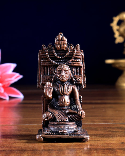 Pure Copper Ranganathan Swamy Miniature Idol 2 inch - Budhshiv.com