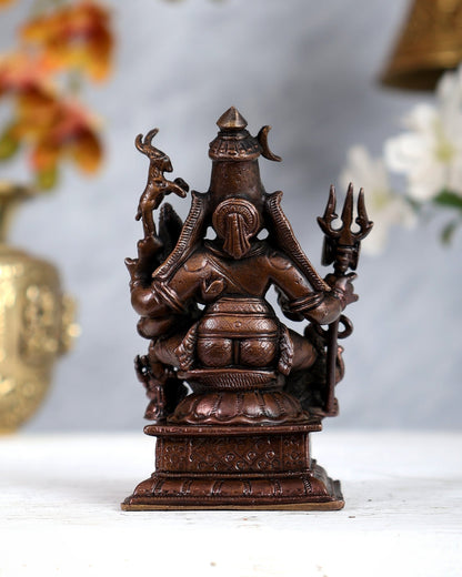 Pure Copper Shiv Parivar Vigraha Idol - 4" - Budhshiv.com