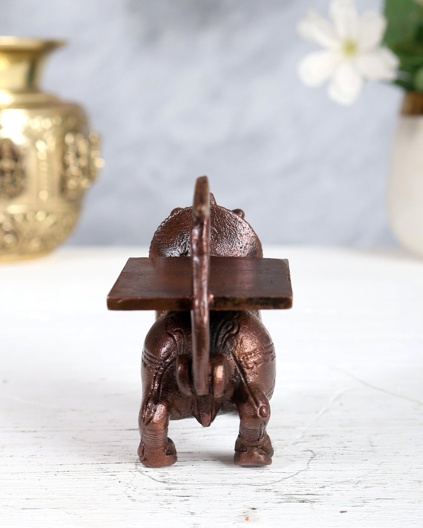 Pure Copper Simha Lion Yali Peeta Singhasan – Mini Decorative Throne Base (3 Inches) - Budhshiv.com