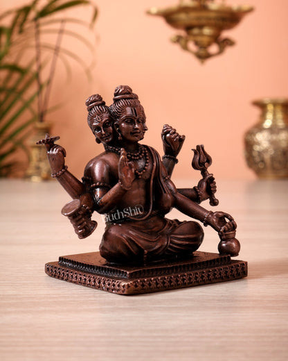 Pure Copper Sitting Dattatreya Guru Idol – Mini Divine Statue (2.75 Inch, 258 gm) - Budhshiv.com