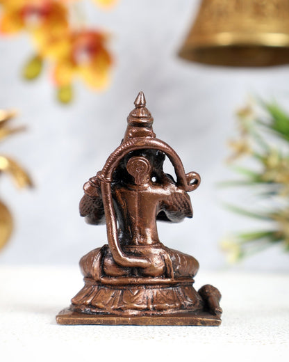 Pure Copper Sitting Hanuman Idol – Divine Devotional Sculpture (2.5 Inches) - Budhshiv.com