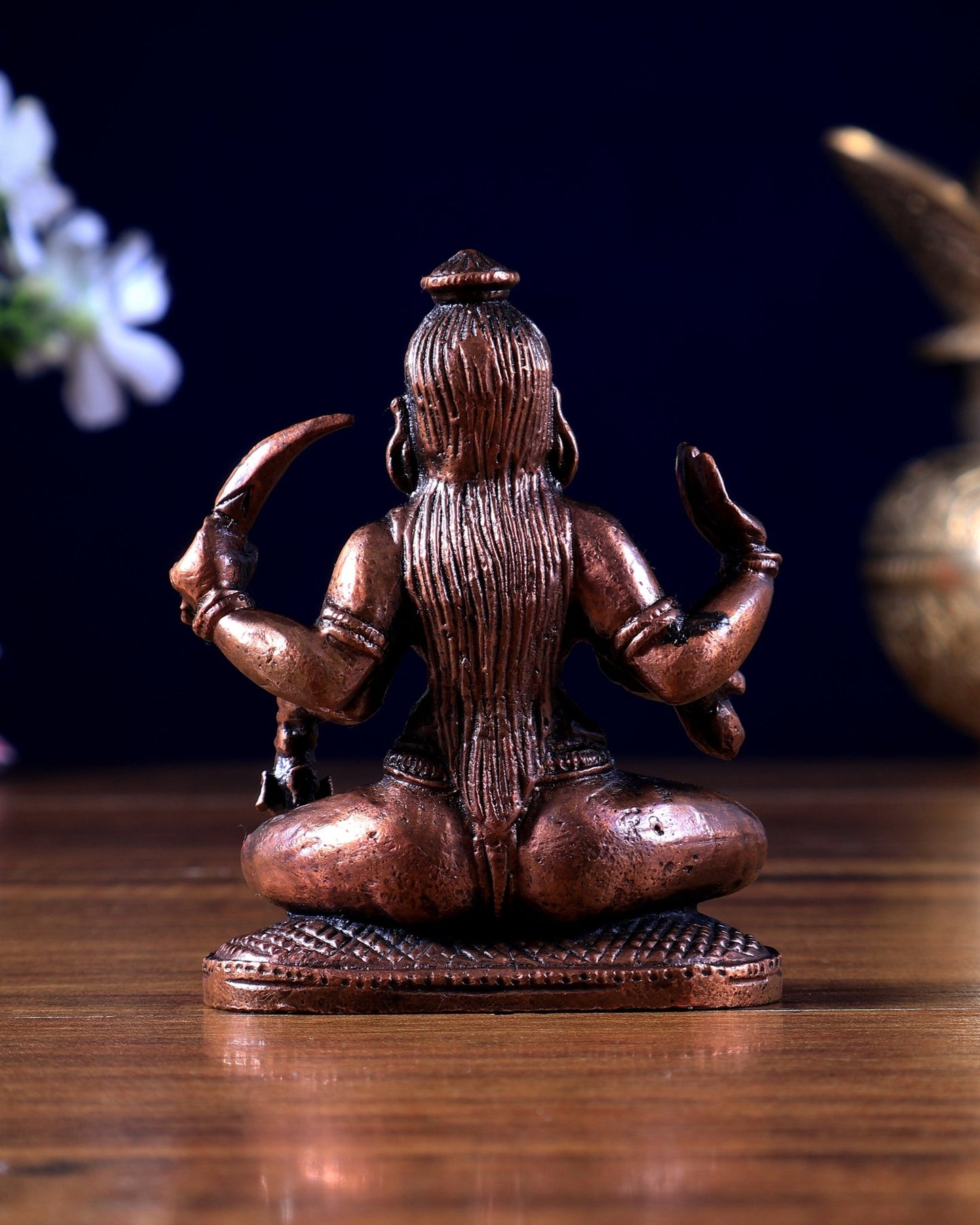 Pure Copper Sitting Kali Meditation Idol | Mini 3 inch - Budhshiv.com