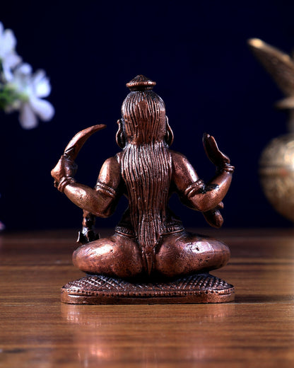 Pure Copper Sitting Kali Meditation Idol | Mini 3 inch - Budhshiv.com