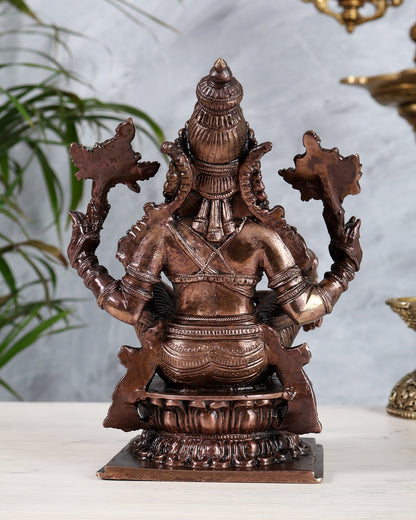 Pure Copper Solid Yoga Narasimha Idol – Large & Heavy 7.5 inch - Budhshiv.com