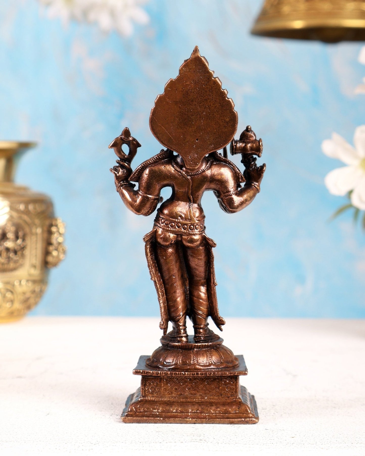 Pure Copper Standing Mariamman Shakti Idol – Divine Goddess Statue (5 Inches) - Budhshiv.com