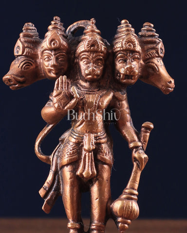 Buy Pure Copper Standing Panchmukhi Hanuman Idol 4.5
