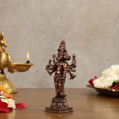 Buy Pure Copper Standing Panchmukhi Hanuman Ji Idol - 4.5 in
