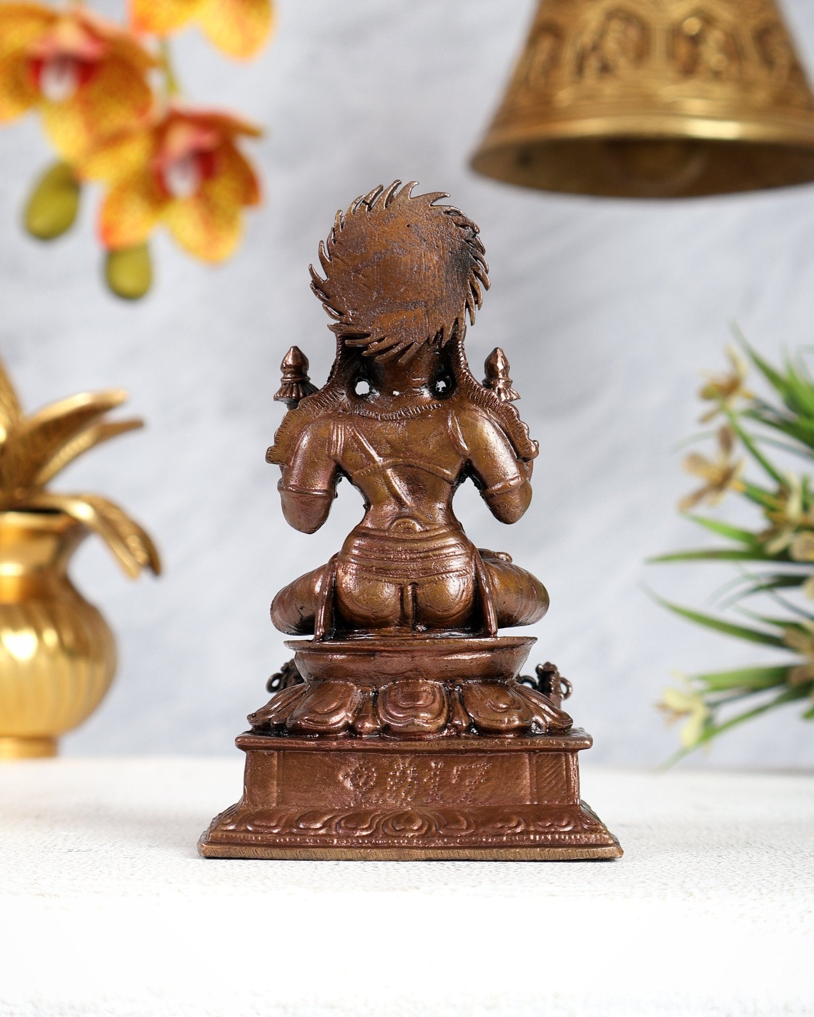 Pure Copper Surya Dev Rath Idol - Handcrafted 4.5 Inch Statue - Budhshiv.com