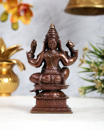 Pure Copper Valampuri Ganapati Idol | Right Trunk Ganesha 4.3 inch - Budhshiv.com