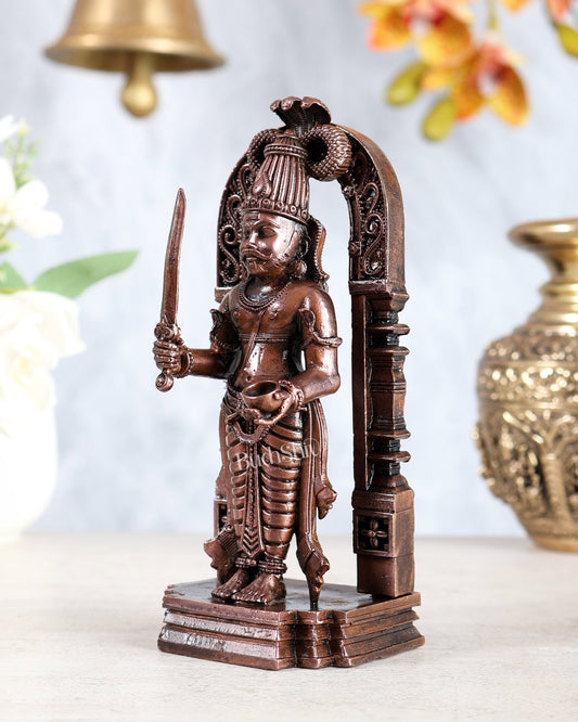 Pure Copper Vetoba (Vetal) Bhairava Idol – Shaivite Kshetrapal Guardian Deity Sculpture - Budhshiv.com